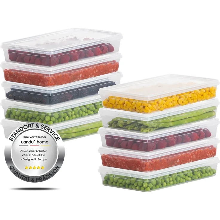 uandu home Frischhaltedose Gefrierbox Set, Frischhaltedosen mit Deckel, Tiefkühldosen Set, (Vorratsdosen mit Deckel, Deli Container, BPA-frei Kunststoff), Vorratsdosen für Gefrierschrank, Gefrierdosen, Gefrierbehälter