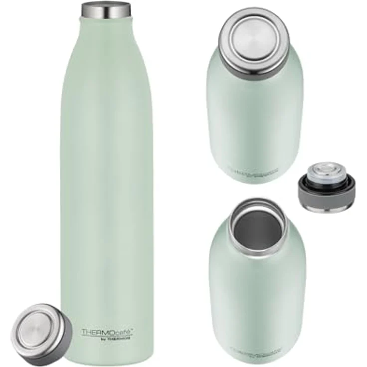 THERMOcafé by THERMOS TC BOTTLE pastell mint grün matt 0,75l, Isolierflasche aus Edelstahl, kohlensäurefest, 12h heiß 24h kalt, Auslaufsicher, für Schule, Unterwegs & Büro – Bild 3