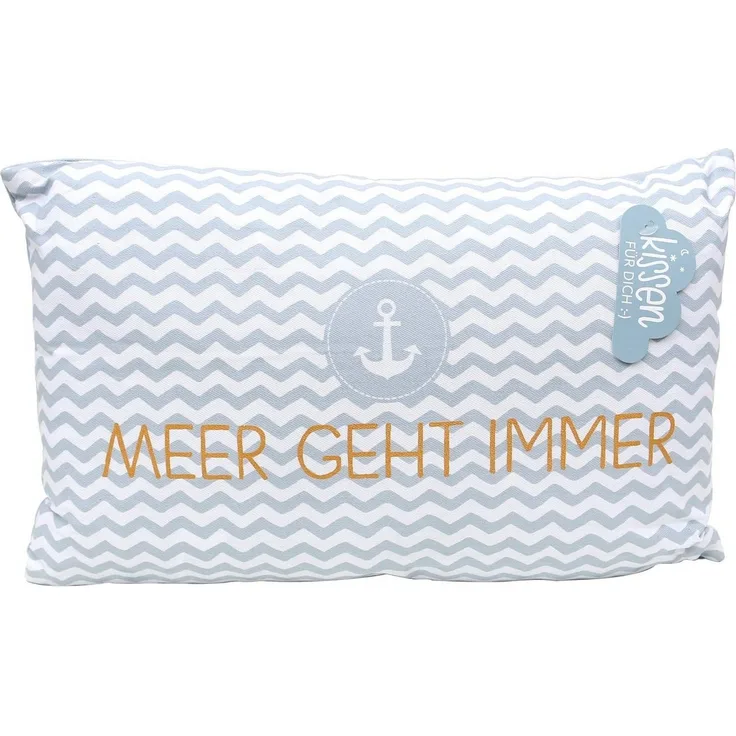 Dekohelden24 Dekokissen Meer geht immer, Kissen mit Bezug aus 100% Baumwolle
