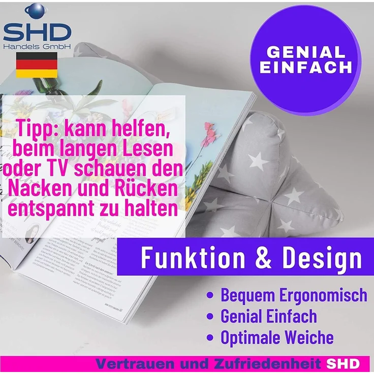 Original Dr. Berger Leseknochen Stern Grün 40 x 18 cm – Bild 5