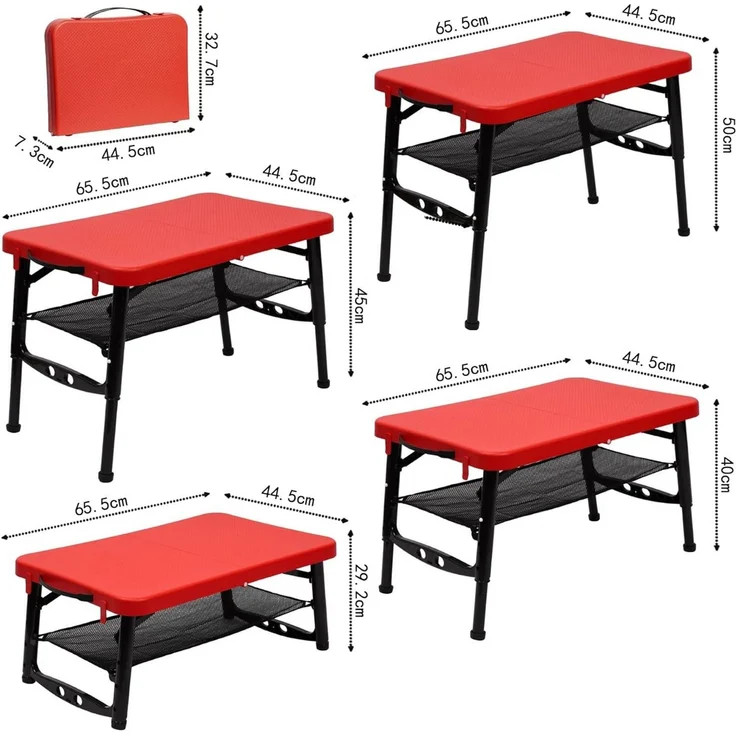 SURFOU Tabletttisch Klapptisch Balkontisch Klapphocker Tapeziertisch Gartentisch Klappbar, Gartentisch Klappbar Camping Stuhl Kleiner Tisch Klappbar Balkontisch – Bild 3