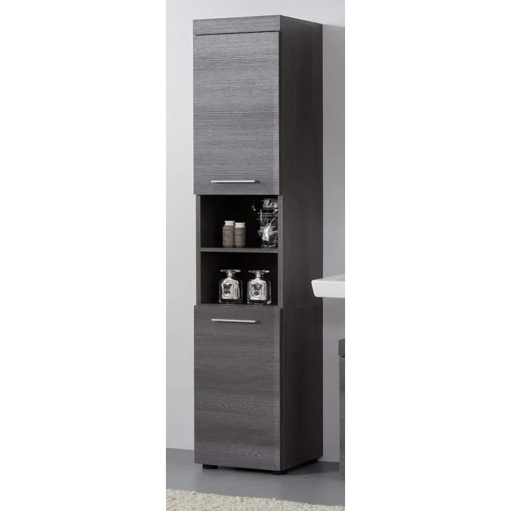 trendteam Hochschrank Runner (Badschrank in Sardegna Rauchsilber, 30 x 190 cm) mit viel Stauraum