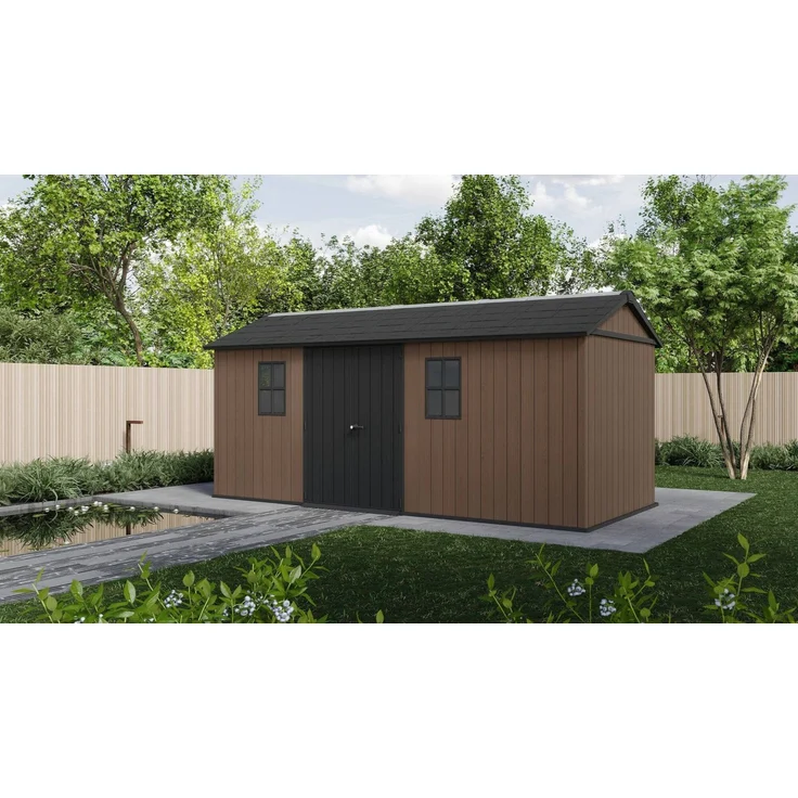 Dmora Gartenhaus Kincardine, Gartenhütte, Gartenhaus, Werkzeugschuppen, 230x539 h246 cm, Braun – Bild 5