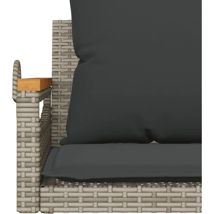vidaXL Hängesessel mit Kissen Grau 63x62x40 cm Poly Rattan 368165 – Bild 8