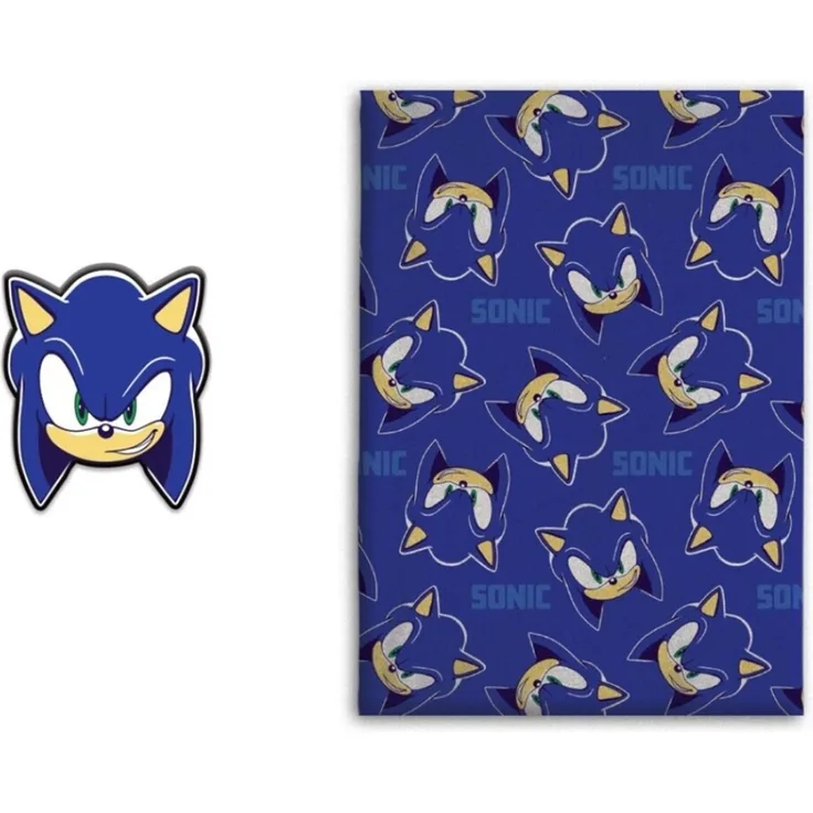 Sonic Kinder Kuschelset mit Kissen und Decke 100 × 140 cm für Schlafzimmer und Sofa
