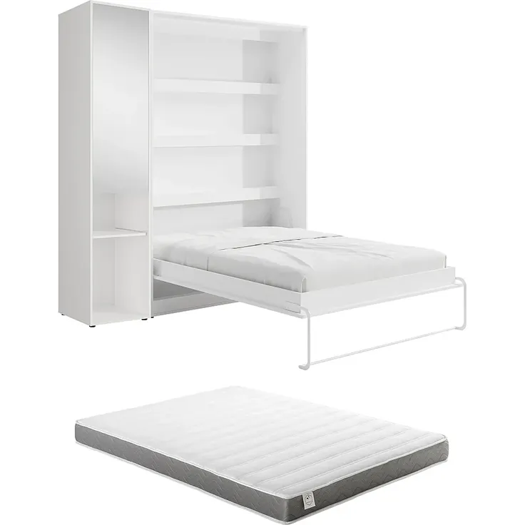 Vente-unique - RAPILI Bett Holz, Platte Weiß - B 50 cm239,2 cm x H 225,2 cm x L 229 cm – Bild 7