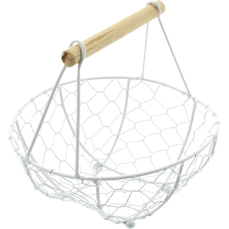 Drahtkorb Weiß mit Henkel Box Aufbewahrungskorb Schale Metall Korb Aufbewahrung