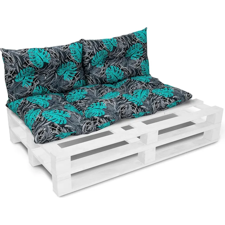 Amilian Stuhlkissen - Bankauflage - Gartenbankauflage - 60x120cm + 2 x 40x60cm, 3er Set - Gartenbankauflage - Pallettensitzkissen - Bankkissen