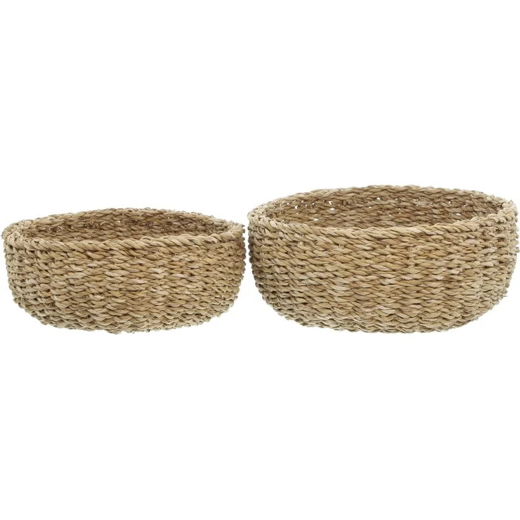 Schale Seegras rund 2er Set Deko Aufbewahrung Obstschale Tisch Korb Ø 25 cm – Bild 3