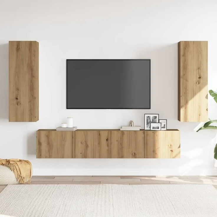 vidaXL TV-Wandschränke 4 Stk. Artisan-Eiche Holzwerkstoff 3328972 – Bild 2