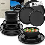 Sänger Geschirrset Madeira, Tafelservice 18 Teile, schwarz, kratzfest, flexibel erweiterbar