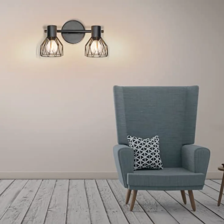 Dehobo Led Deckenstrahler Schwenkbar 350°, Deckenleuchte E14 2 Flammig Schwarz, Spotleuchte Wand, Deckenlampe Spots Led, LED Wandstrahler für Küche, Wohnzimmer, Schlafzimmer, Nein E14 Leuchtmittel – Bild 11