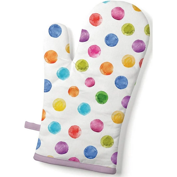 Ambiente® Topfhandschuhe Polka Dots, (1-tlg, 1-teilig), Ofenhandschuh wattiert Größe: ca. 18x30cm – Bild 1