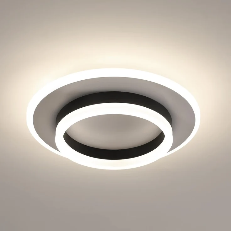 Goeco LED Deckenlampe Innen, Ø30 CM 28W 3150LM 4500K Modern Rund Deckenleuchte aus Acryl, LED Lampen Deckenbeleuchtung Neutrales Licht für Schlafzimmer, Wohnzimmer, Flur, Küche, Weiß – Bild 1