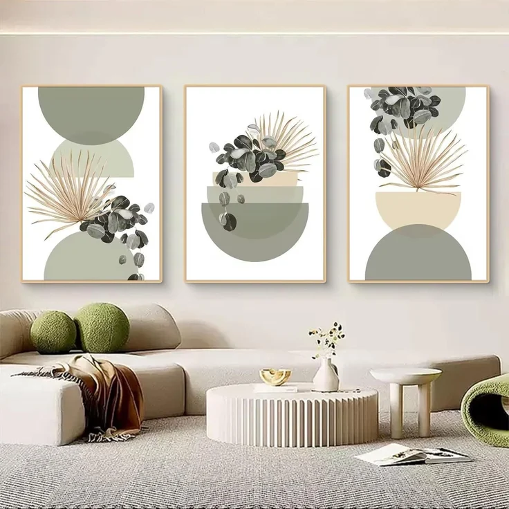 Poster 3teilig Boho grüne Pflanze Wohnzimmer B 50x70cm – Bild 2