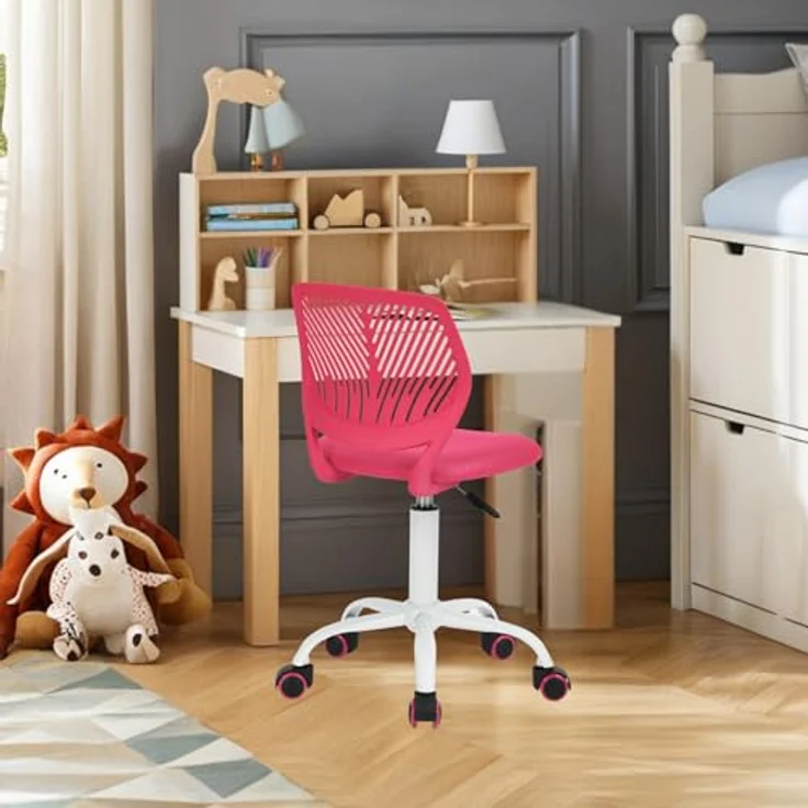 FurnitureR Bunte Schreibtischstuhl, Modernes verstellbares Design Computer Sitz, Swivel Armless Stuhl, Kinderzimmer, Home Office Task Chair – Bild 3
