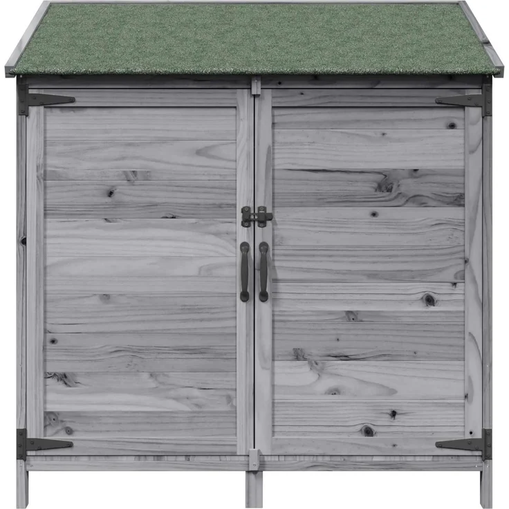 vidaXL Gartenschuppen Grau 106,5 x 56 x 113,5 cm Massivholz aus Fichte 42033442 – Bild 5