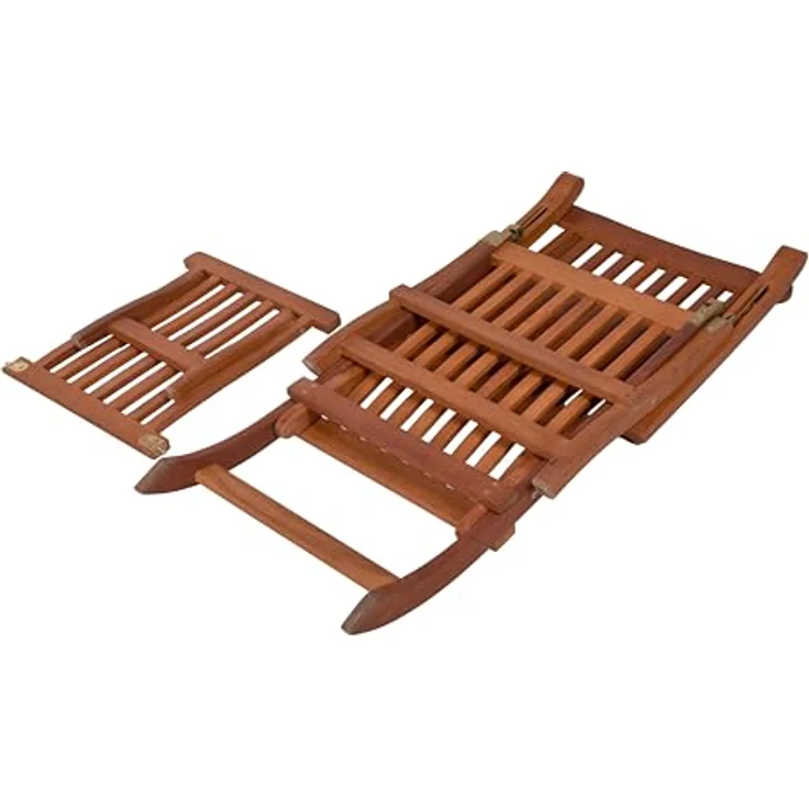 DELUKE Deckchair NINA, mehrfach verstellbar aus Eukalyptus Holz, ideal für Garten und Terrasse, geölt – Bild 4