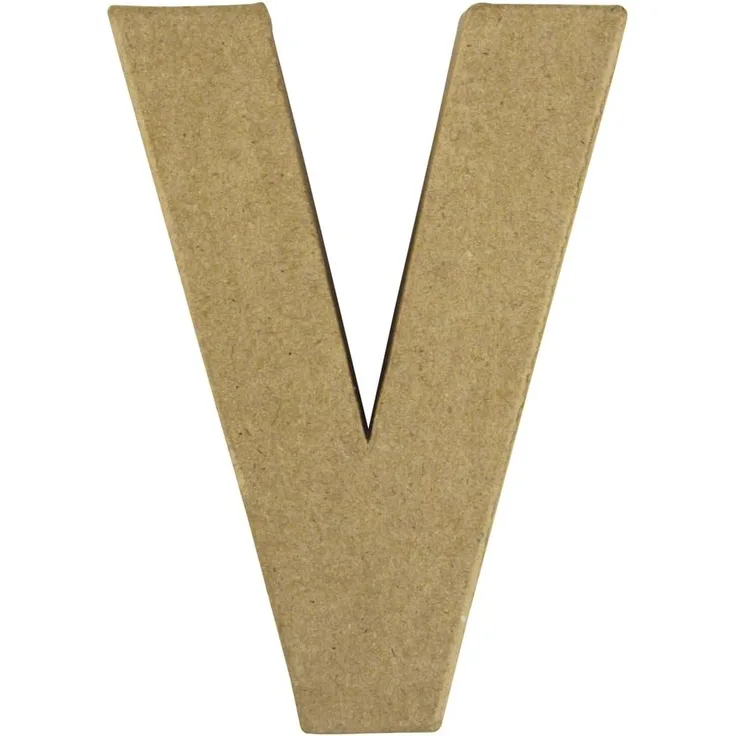 Pappmaché Buchstabe V FSC Recycled100%, 15x10,5x3cm
