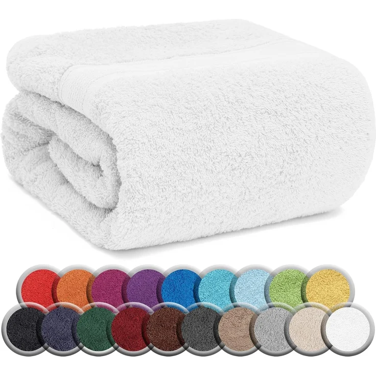 NatureMark SAUNATÜCHER Premium Qualität 80x200 cm SAUNATUCH Sauna-Handtuch 100% Baumwolle Farbe: Weiß