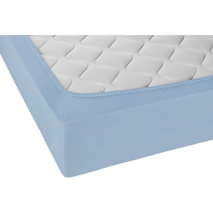 biberna Jersey-Elastic-Spannbetttuch 0077866, eisblau, 1x 180x200 cm - 200x220 cm – Bild 2