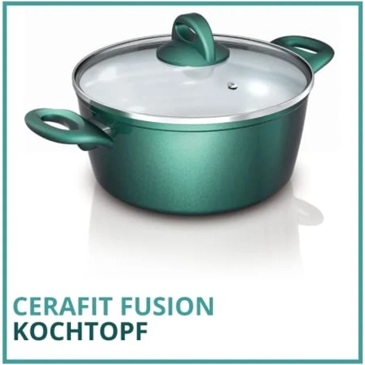 Genius Kochtopf Cerafit Fusion Topf 20cm, Edelstahl 18/0, Antihaftbeschichtung, induktionsgeeignet, spühlmaschinengeeignet – Bild 2