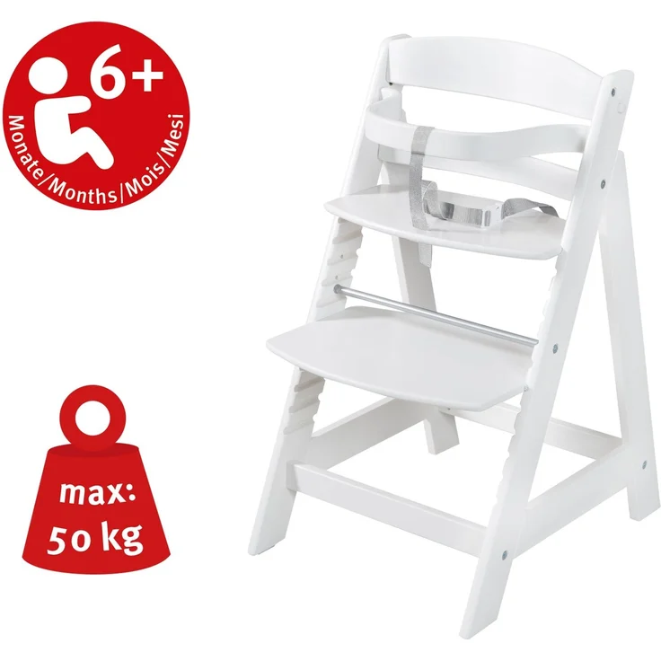 roba Treppenhochstuhl 'Born Up' - Set 2 in 1 - 'roba Style' grau - mit Liegefunktion - ab Geburt – Bild 4