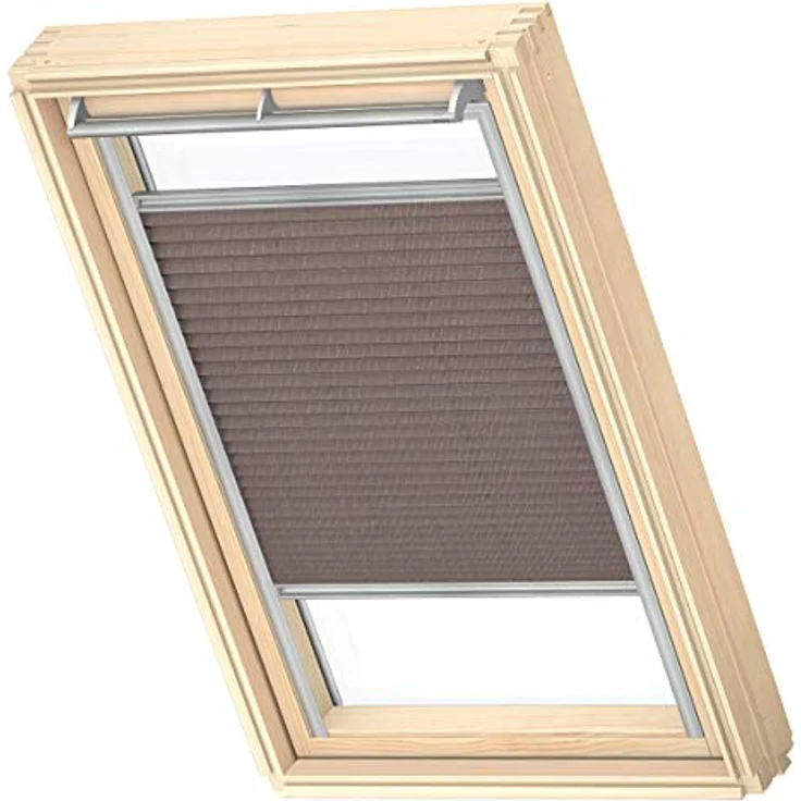 Velux Dachfensterplissee FHL MK08 1276S, Mokka gepunktet, Aluminium Schiene, manuell bedienbar – Bild 1
