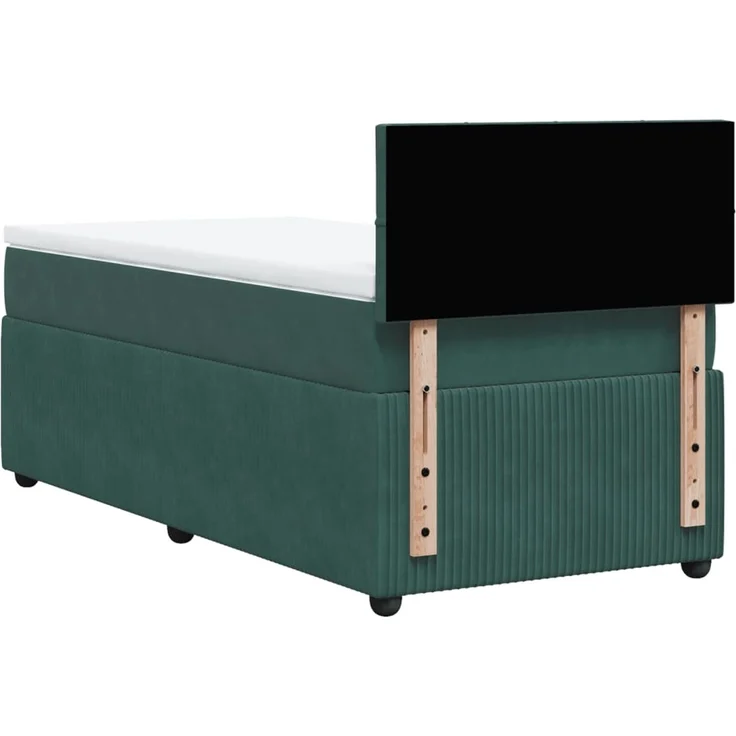 vidaXL Boxspringbett mit Matratze Dunkelgrün 90x190 cm Samt 3287629 – Bild 10