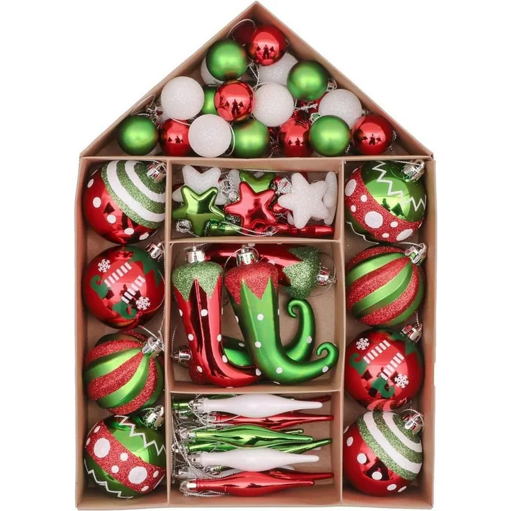 Coonoor Weihnachtsbaumkugel Kunststoff Christbaumkugeln Weihnachtsdeko Weihnachtsbaum (70 St)