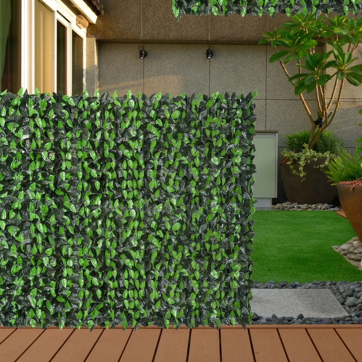 Rolle Kunstriegel 3 x 1 m aus PE und Stoff für Balkon und Garten, Hellgrün und Dunkelgrün – Bild 3