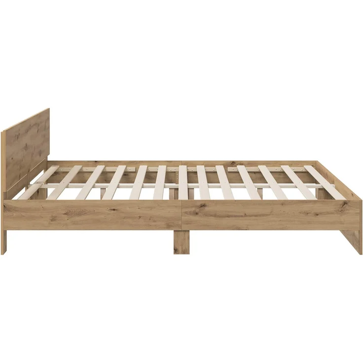 vidaXL Bettgestell mit Kopfteil Artisan-Eiche 200 x 200 cm 3445769 – Bild 5