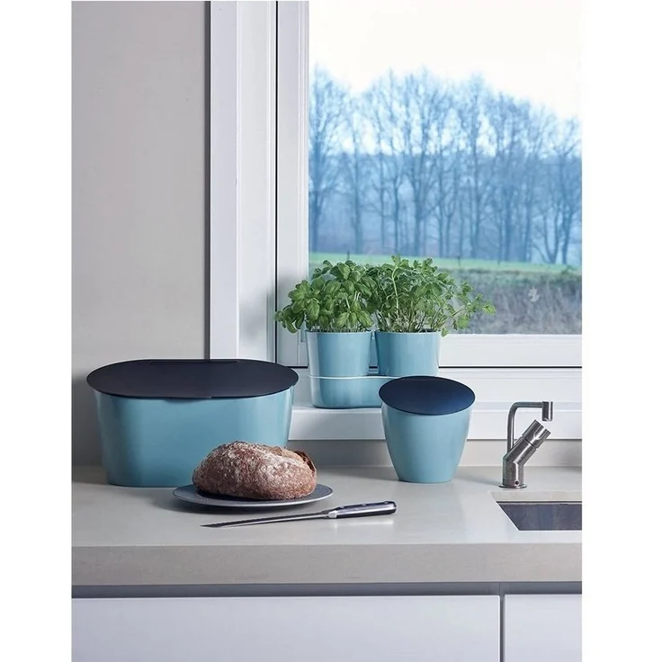 Mepal Abfallbehälter Calypso, Plastik, Nordic Blue 17.5 x 18.4 cm – Bild 3