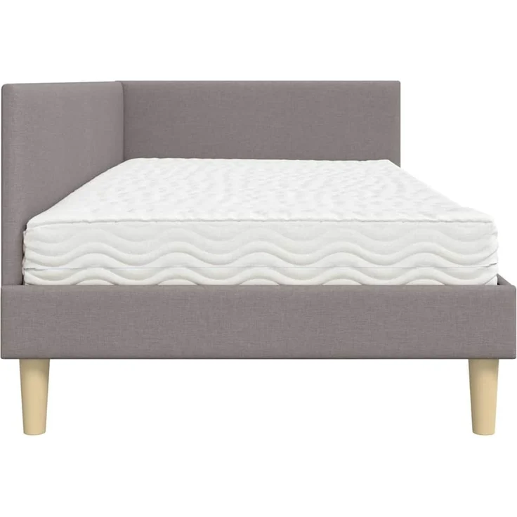 vidaXL Eckbettgestell mit Matratze 2 stk. Taupe 100 x 200 cm Stoff 3393754 – Bild 8