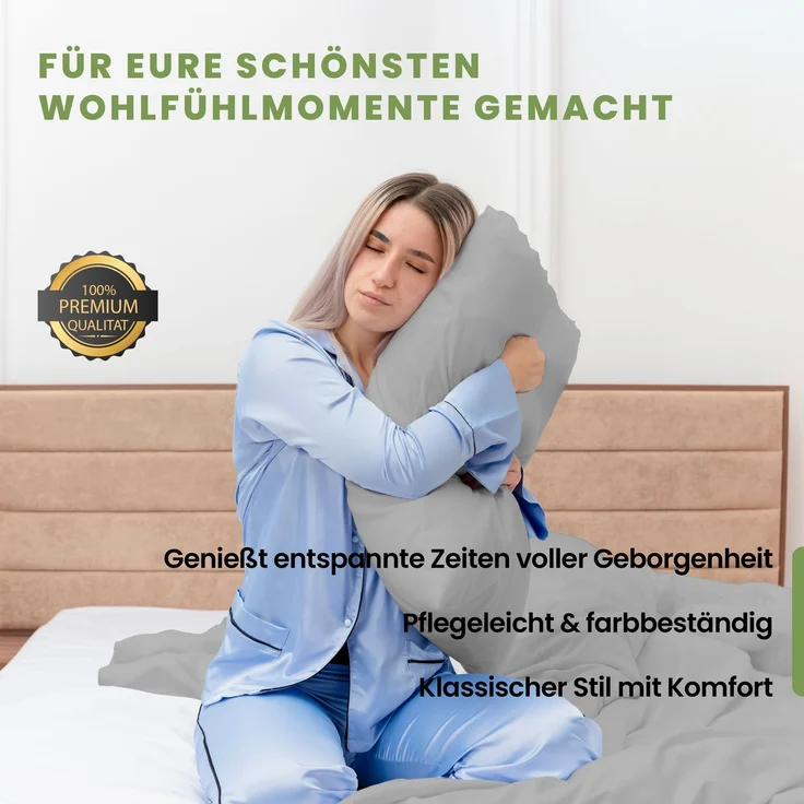 Bettwäsche 2tlg 135x200cm Microfaser mit Reißverschluss atmungsaktiv – Bild 6