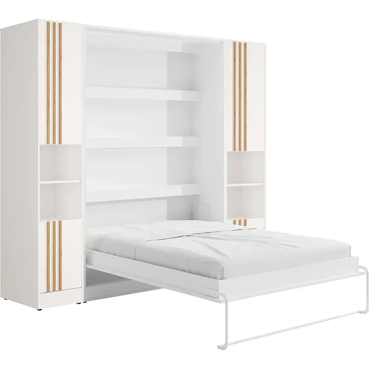 Vente-unique - RAPILI Bett Holz, Platte Weiß - B 51,2 cm239,2 cm x H 225,2 cm x L 259 cm – Bild 3