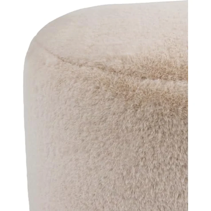 Icon Milano Hocker, Beige, Kaninchen Kunstfell Stoff, Sitzsack Stuhl, Sitzpuff Hocker mit Füllung, Fußhocker für das Wohnzimmer, Deko Wohnzimmer – Bild 7