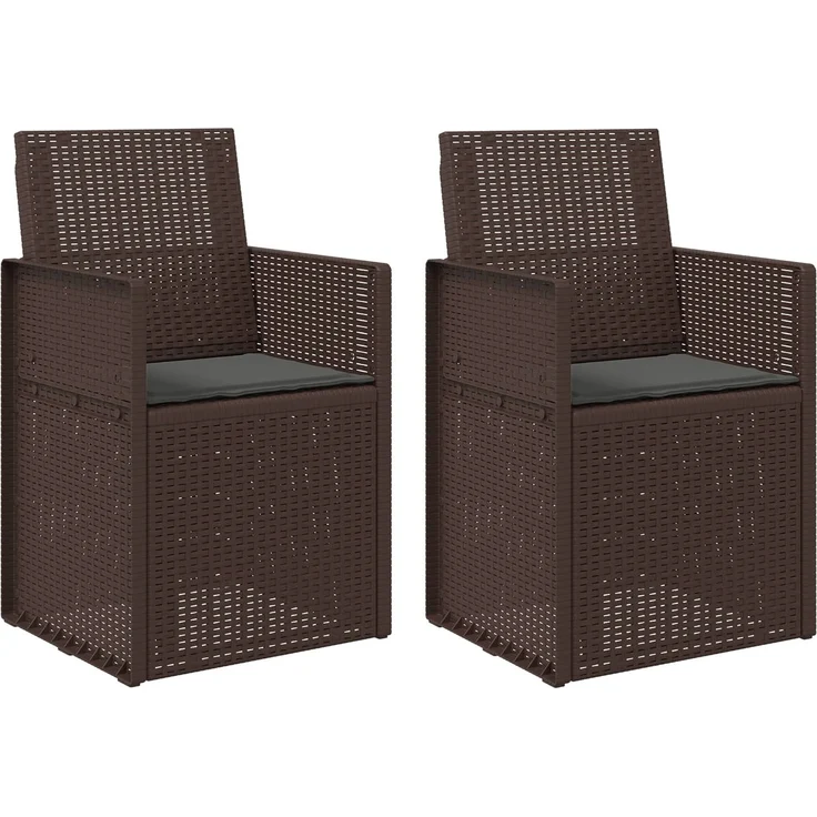 vidaXL Garten Esszimmerstühle 2 stk. Braun und Anthrazit PP 899990 – Bild 2