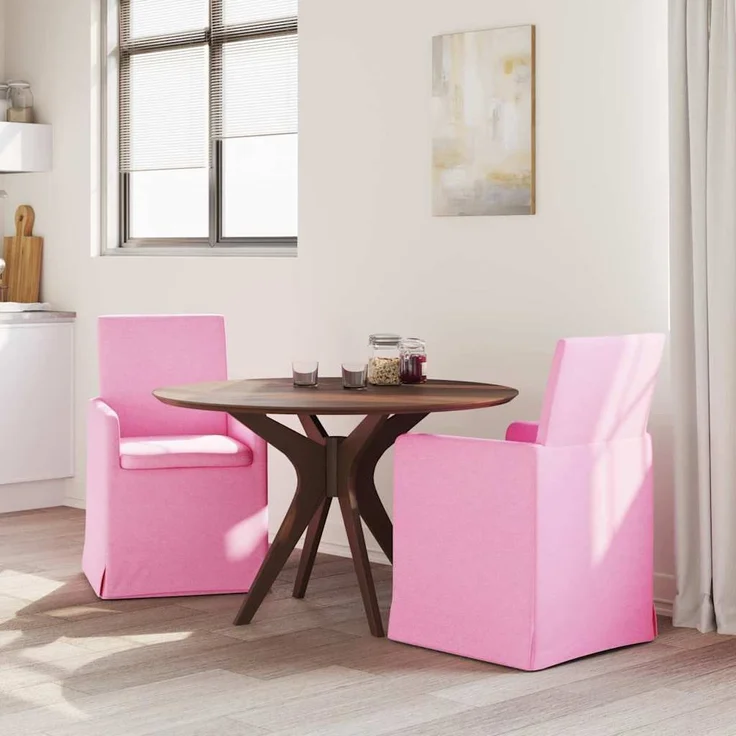 vidaXL Esszimmerstühle 2 pcs Rosa 57 x 67 x 95 cm Stoff 42017912 – Bild 2