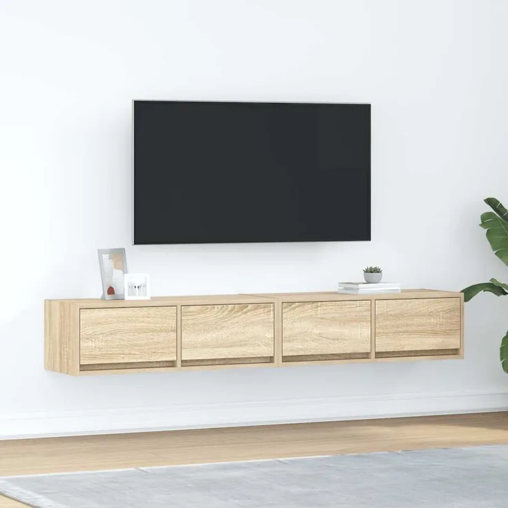 2 pcs TV-Schrank, Lowboard TV Sonoma-Eiche 80x31x25,5 cm Holzwerkstoff