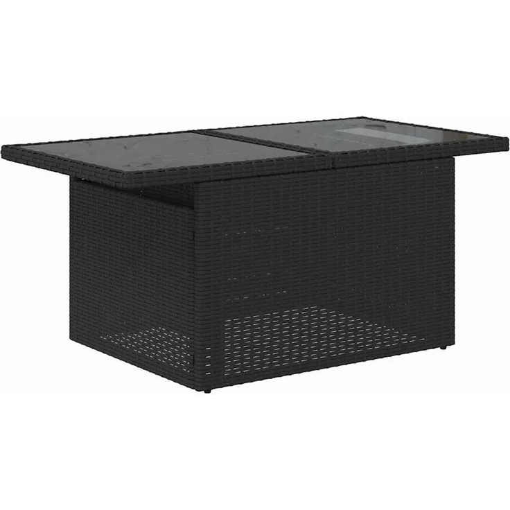 vidaXL Gartensofa-set 6 stk. 5-Sitzer Schwarz und Blau Poly-Rattan 3349192 – Bild 7
