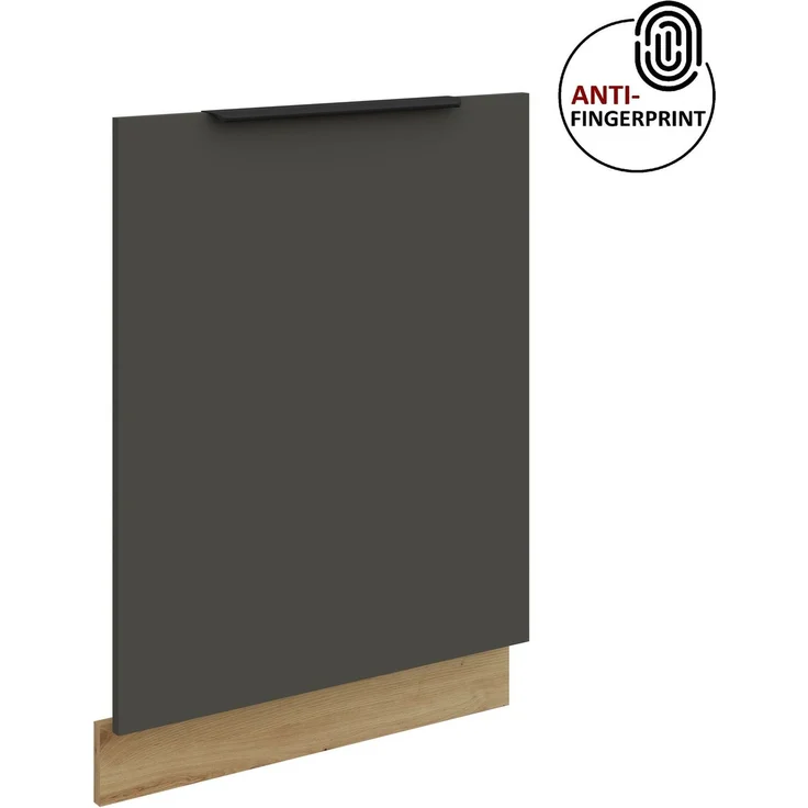 Frontblende für vollintegrierten Geschirrspüler 60 cm ARIA Graphite ultra matt + Eiche Artisan matt, hochwertige Fronten mit Anti Fingerprint Beschichtung Küchenzeile Küchenblock – Bild 1