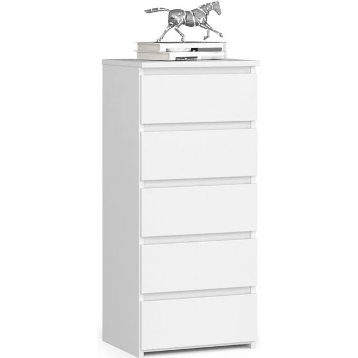 Home Collective Kommode 40 cm breit Holz Highboard Sideboard für Flur Schlafzimmer Wohnzimmer (Mehrzweckschrank Schrank schmal Kommode Schlafzimmer mit Schubladen), Kinderzimmer Organizer, 92 cm hoch mit 5 Schubladen weiß – Bild 4