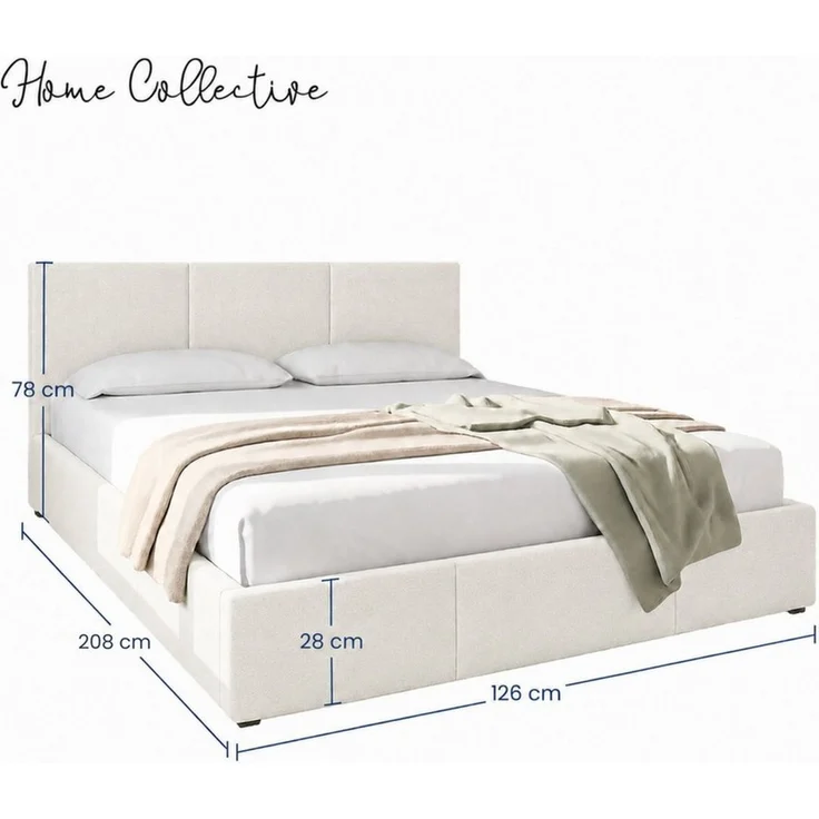 Home Collective Polsterbett Bett Doppelbett Bettgestell mit Lattenrost & Stauraum, mehrere Größen (Größen: 120x200 140x200 160x200 180x200, samtweicher Veloursstoff, in Europa hergestellt), Bettkasten flexibler Lattenrost mit Härtegradeinstellung Grau – Bild 3