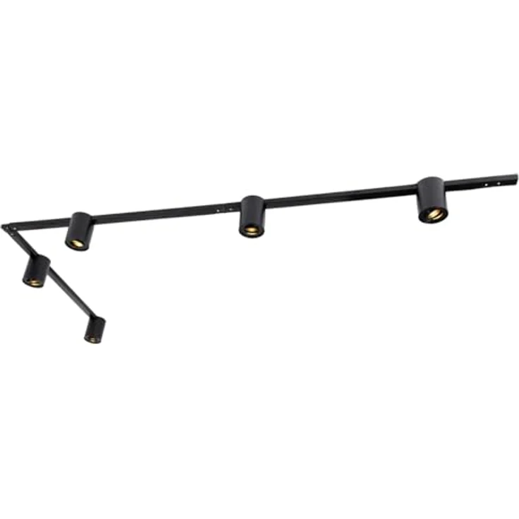 Qazqa Rondoo Up Schienensystem Lampen Komplettset, 5-flammig, dimmbar, Schwarz, 285.5cm, ideal für Flur, Küche, Schlafzimmer – Bild 1
