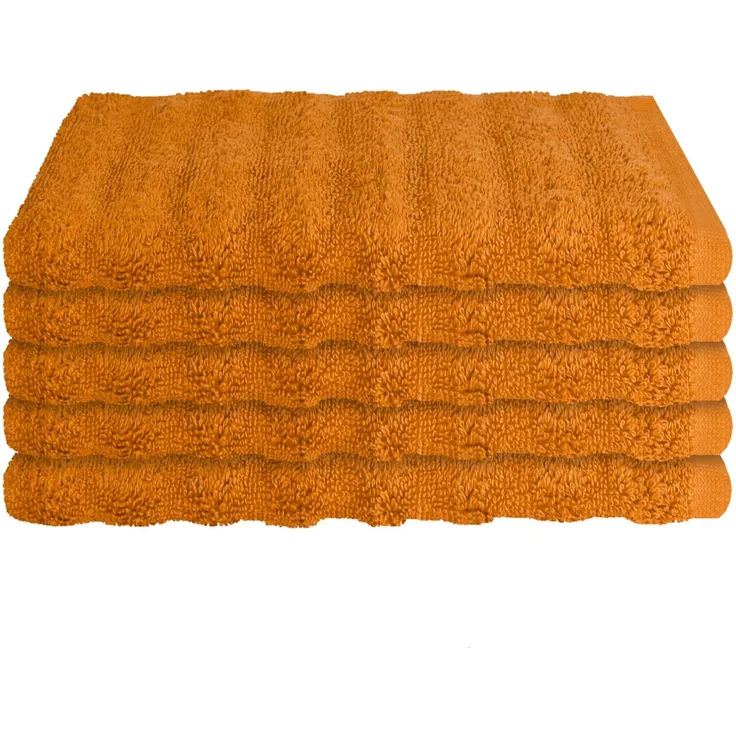 Schiesser Gästetuchset Neapel - 5-teilig - 30 x 50 cm - Terrakotta