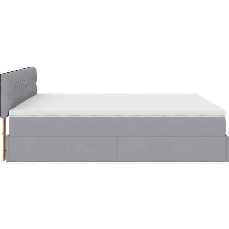 vidaXL Ottoman-Bett mit Matratze Hellgrau 180x200 cm Stoff 3311560 – Bild 9