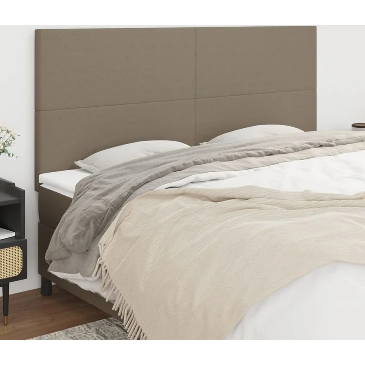 vidaXL Kopfteile 4 Stk. Taupe 80 x 5 x 78/88 cm Stoff 3116062 – Bild 1