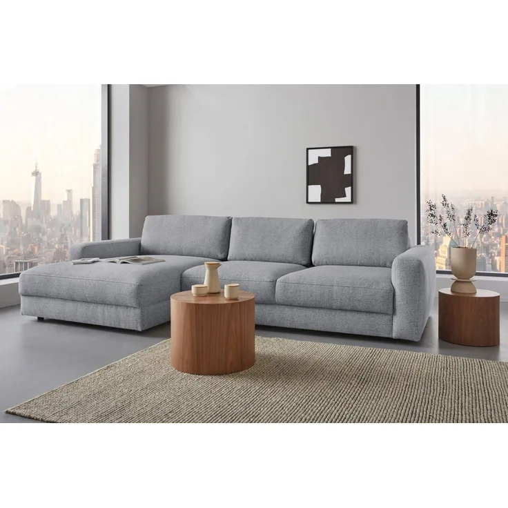 Home affaire Ecksofa Bloomfield, elegant, viel Platz, Mega Couch, Breite 303cm, L-Form, extra tiefe Sitzfläche, wahlweise mit Sitztiefenverstellung