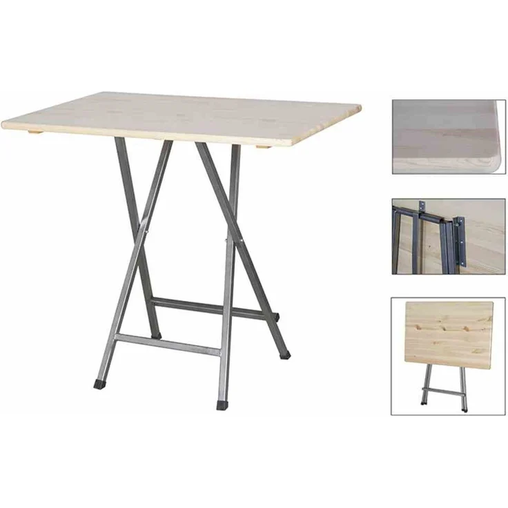 Stehtisch 120x80 cm Kiefernholz Gestell Stahl pulverbeschichtet – Bild 7
